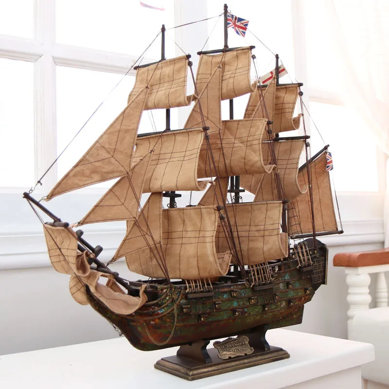 Vintage Sailing Boat Model Assembled Ornaments 60cm Solid Wood Craft Ship Wooden Boat Manual Model European Craft Accessories
Vintage Sailing Boat Model Assembled Ornaments 60cm Solid Wood Craft Ship Wooden Boat Manual Model European Craft Accessories