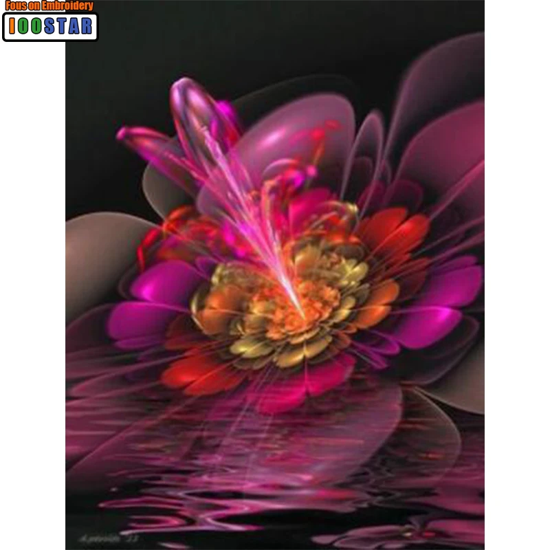 5D DIY алмазная живопись флюоресцентные цвета цветок камни в форме ромба/Набор для