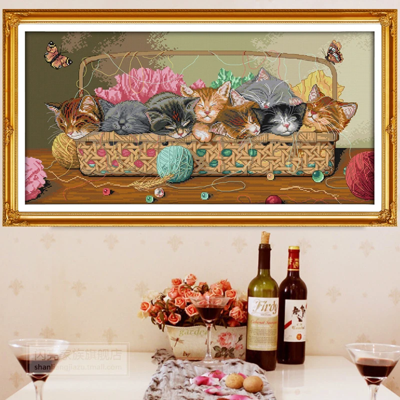 New arrival Newborn kittens in the basket DMC Counted Chinese Cross Stitch Kits printed Cross-stitch set Embroidery Needlework
New arrival Newborn kittens in the basket DMC Counted Chinese Cross Stitch Kits printed Cross-stitch set Embroidery Needlework