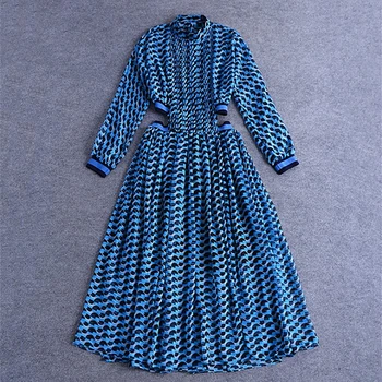 Elegant ladies sexy waist fresh print small stand collar pleated dress long dress 2019 summer fashion casual dress B152
Elegant ladies sexy waist fresh print small stand collar pleated dress long dress 2019 summer fashion casual dress B152
