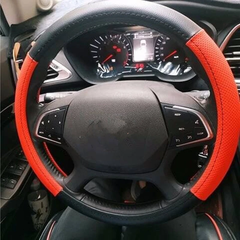 38cm Cowhide car Steering cover couvre Universal Embossing Leather Car-styling Steering Wheel Covers for all cars
38cm Cowhide car Steering cover couvre Universal Embossing Leather Car-styling Steering Wheel Covers for all cars