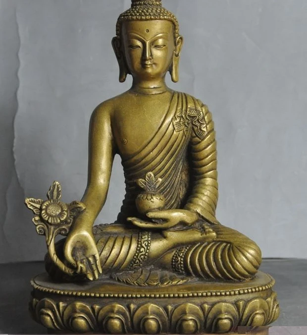 8" Old Tibet Buddhism Temple Bronze Sakyamuni Shakyamuni Medicine Buddha Statue
8" Old Tibet Buddhism Temple Bronze Sakyamuni Shakyamuni Medicine Buddha Statue