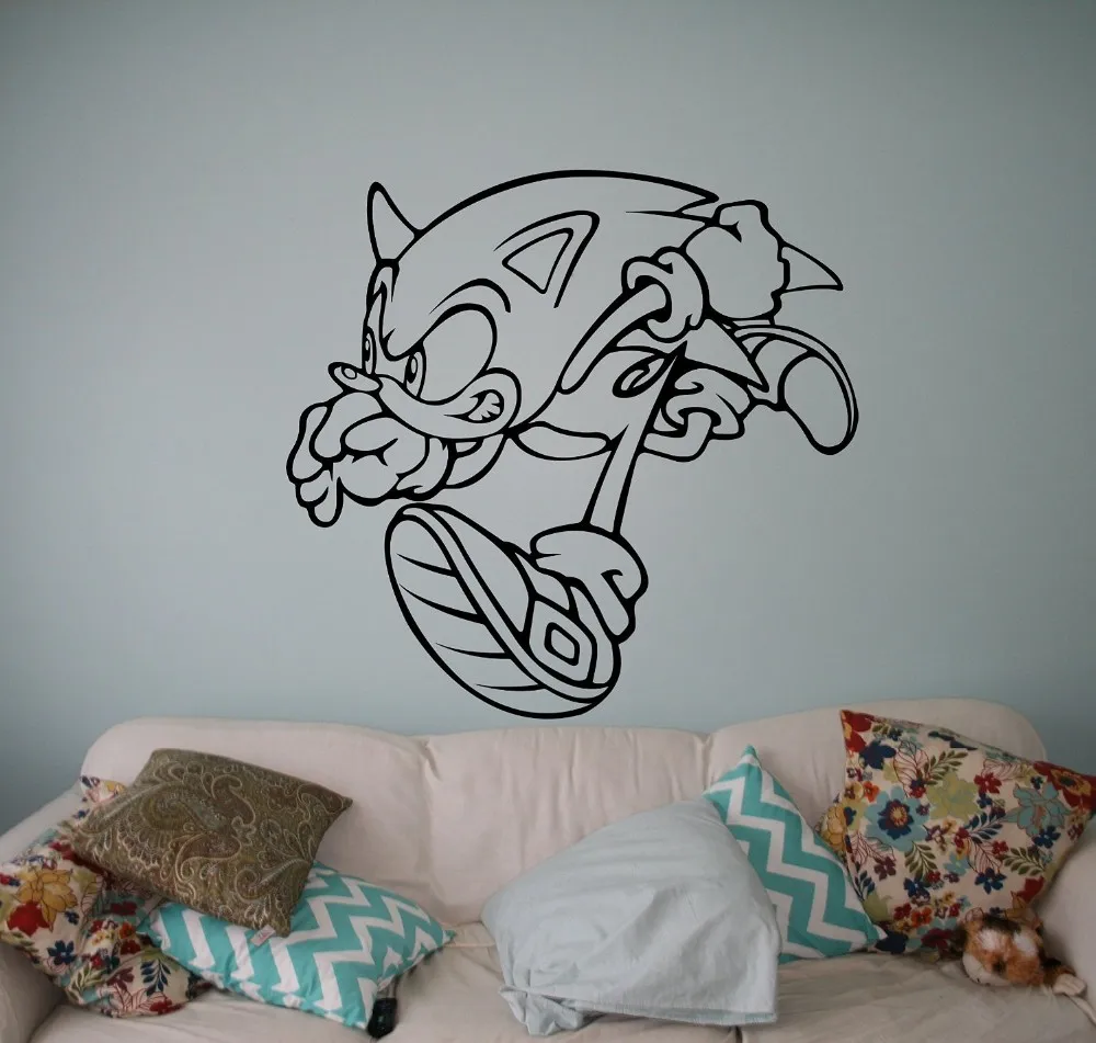 SONIC RUN Super Smash Bros Decal Removable WALL STICKER Home Decor Art Hedgehog