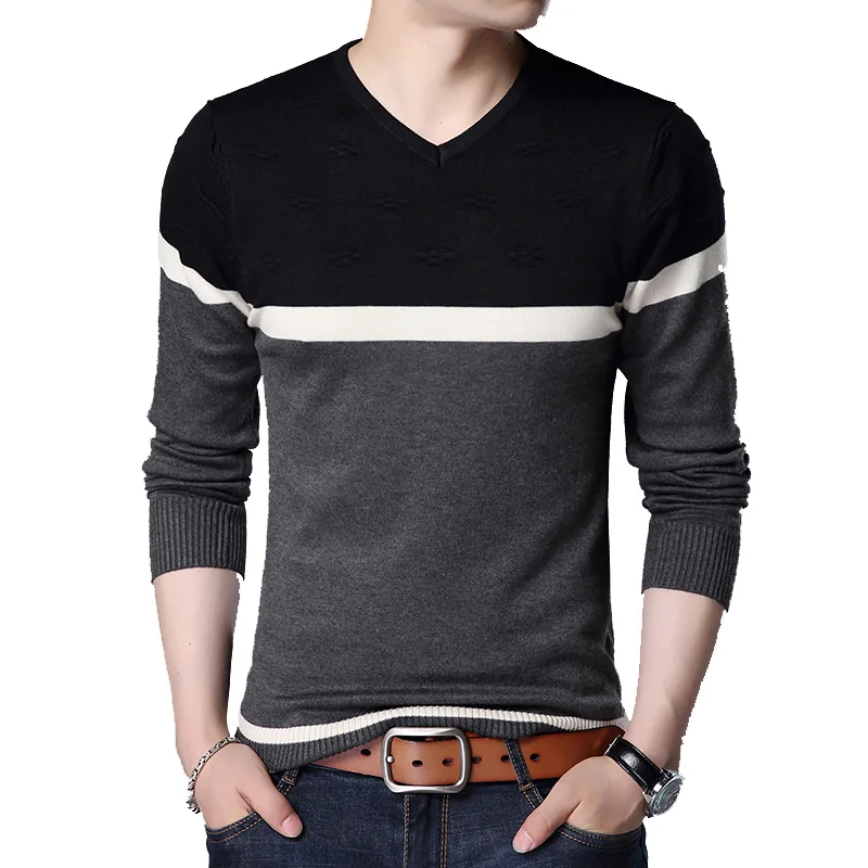 2018 New Autumn Casual Sweater Men V-Neck Slim Fit Men Sweaters Cotton Pullovers Patchwork Clothes Men LEGIBLE
2018 New Autumn Casual Sweater Men V-Neck Slim Fit Men Sweaters Cotton Pullovers Patchwork Clothes Men LEGIBLE