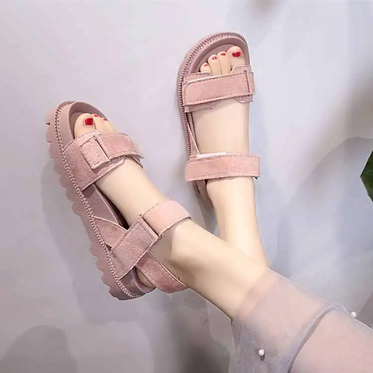 Women shoes adult solid sandals women 2019 fashion med heel height women sandals flat with casual shoes woman sandals female (12)