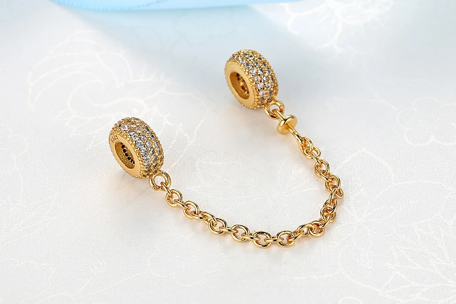 14 Styles Authentic 925 Sterling Silver Safety Chain Beads Fit Pan Bracelets*