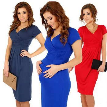 Summer Fashion Maternity Dresses Clothes For Pregnant Women Clothing V-neck Short Sleeve 4 Colors Slim Pregnancy Dress Wear 2016
Summer Fashion Maternity Dresses Clothes For Pregnant Women Clothing V-neck Short Sleeve 4 Colors Slim Pregnancy Dress Wear 2016