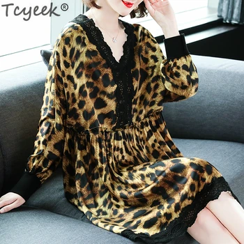Silk Dress Women Summer Dress Mini Leopard Dresses Sexy V Neck Lace Dresses Loose Vintage Vestidos Verano 2020 WW025
Silk Dress Women Summer Dress Mini Leopard Dresses Sexy V Neck Lace Dresses Loose Vintage Vestidos Verano 2020 WW025