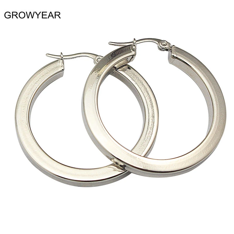 Stainless Steel Thick Flat Hollow Hoop Earring Silver Color Jewelry Women Casual Earring 1PCS
Stainless Steel Thick Flat Hollow Hoop Earring Silver Color Jewelry Women Casual Earring 1PCS