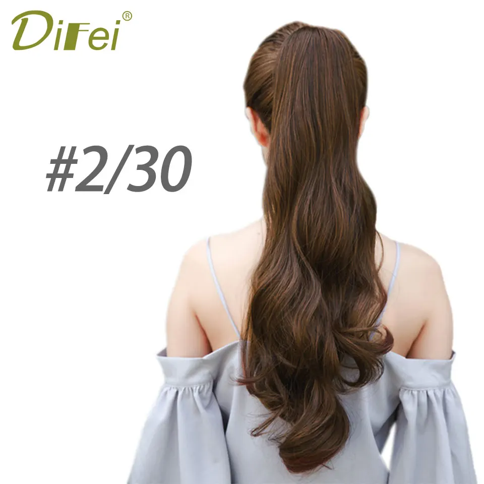 DIFEI Hair Long Black Synthetic Ponytail Natural Fake Tail Hairpieces Women Hairstyles Heat Resistant | Шиньоны и парики