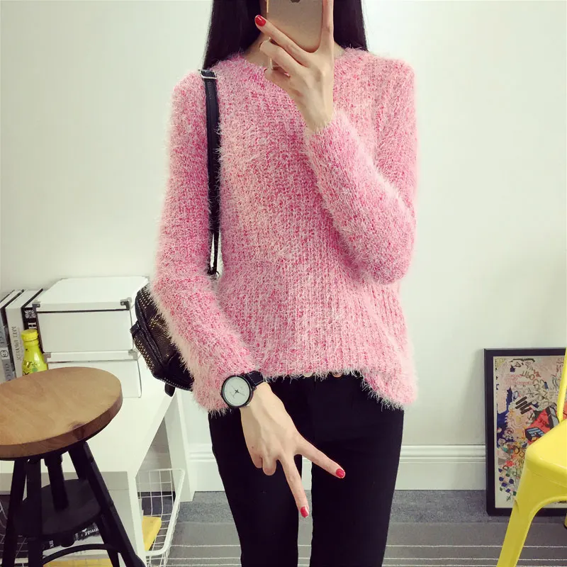 OLGITUM Women Fashion Autumn Winter Warm Mohair O-Neck Women Pullover Long Sleeve Casual Loose Sweater Knitted Tops B1107
OLGITUM Women Fashion Autumn Winter Warm Mohair O-Neck Women Pullover Long Sleeve Casual Loose Sweater Knitted Tops B1107
