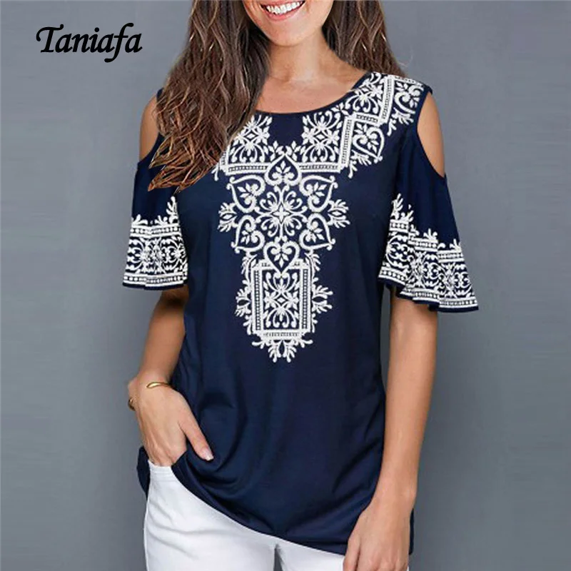 2019 New Fashion Women Sexy Off Shoulder Tops Summer V Neck Short Sleeve Shirts Vintage Print Blouse Plus Size
2019 New Fashion Women Sexy Off Shoulder Tops Summer V Neck Short Sleeve Shirts Vintage Print Blouse Plus Size