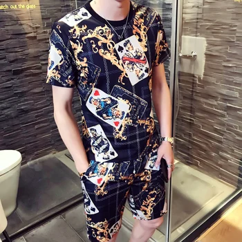 2019 Summer Mens Short Set Design Print Men Set 2pcs Fancy Clothing Men Trainingspak Mannen Pullover Shirt+short Vetement Homm
2019 Summer Mens Short Set Design Print Men Set 2pcs Fancy Clothing Men Trainingspak Mannen Pullover Shirt+short Vetement Homm