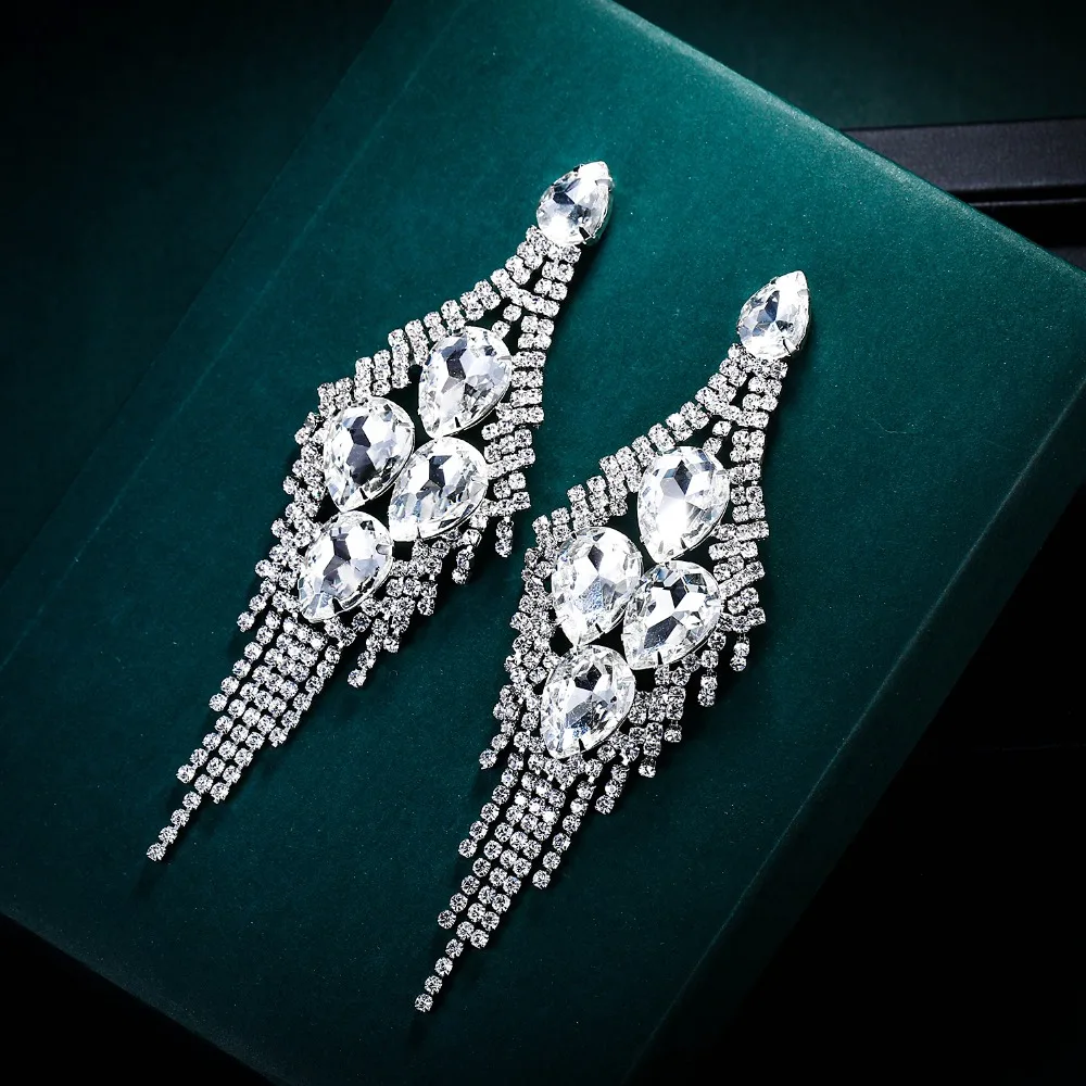 Tuliper Water Drop Earrings Bridal Silver Earrings Crystal Rhinestone Earrings Women Dangling Long Earrings Party Jewelry Gifts
Tuliper Water Drop Earrings Bridal Silver Earrings Crystal Rhinestone Earrings Women Dangling Long Earrings Party Jewelry Gifts