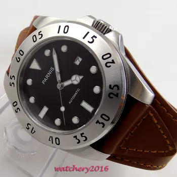 43mm Parnis black dial SS case luminous marks Sapphire Glass Complete Calendar miyota automatic movement Men's business Watch
43mm Parnis black dial SS case luminous marks Sapphire Glass Complete Calendar miyota automatic movement Men's business Watch
