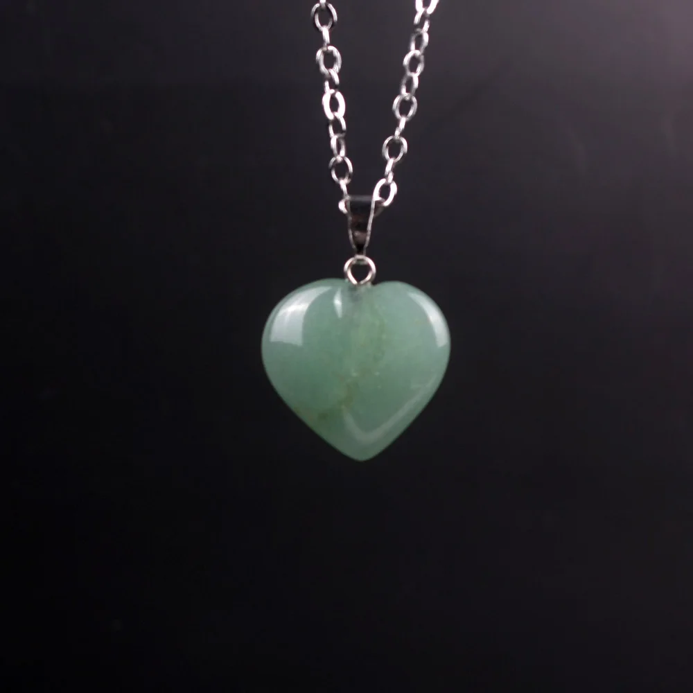 

Wholesale Assorted 50pcs Mixed Natural Stone Green Aventurine Onyx Charms Necklaces 20mm Heart Pendants For Jewelry Making Free