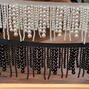 long pearl fringe beaded lace trim garment dress tassel lace decoration shoes ornaments white black hanging bead curtain
long pearl fringe beaded lace trim garment dress tassel lace decoration shoes ornaments white black hanging bead curtain