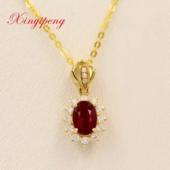 Xin yi peng 18 k yellow gold inlaid oval natural pigeons red ruby pendant with a diamond women pendant trendy for gifts
Xin yi peng 18 k yellow gold inlaid oval natural pigeons red ruby pendant with a diamond women pendant trendy for gifts
