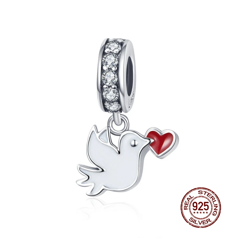 MOWIMO Real 925 Sterling Silver Heart Beads Letter Pigeon Charm Fit Original Pandora Bracelet Pendant Fashion Jewelry BKC1227
MOWIMO Real 925 Sterling Silver Heart Beads Letter Pigeon Charm Fit Original Pandora Bracelet Pendant Fashion Jewelry BKC1227