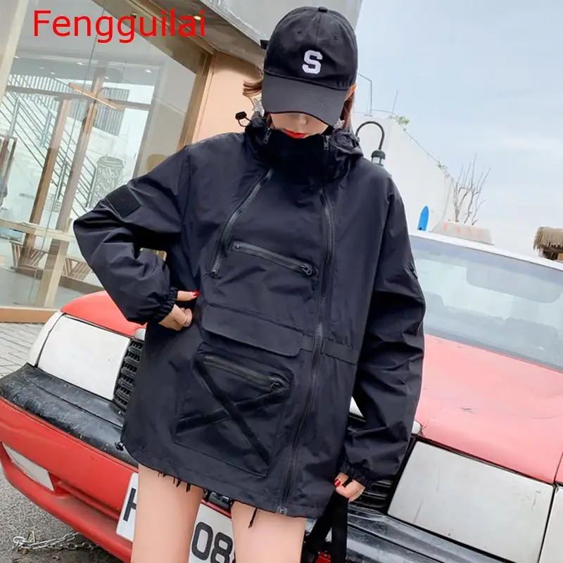 2019 Fashion Autumn Hooded Harajuku Coat Female Loose Streetwear Basic Jacket For Women Casual Black Zippers Windbreaker
2019 Fashion Autumn Hooded Harajuku Coat Female Loose Streetwear Basic Jacket For Women Casual Black Zippers Windbreaker