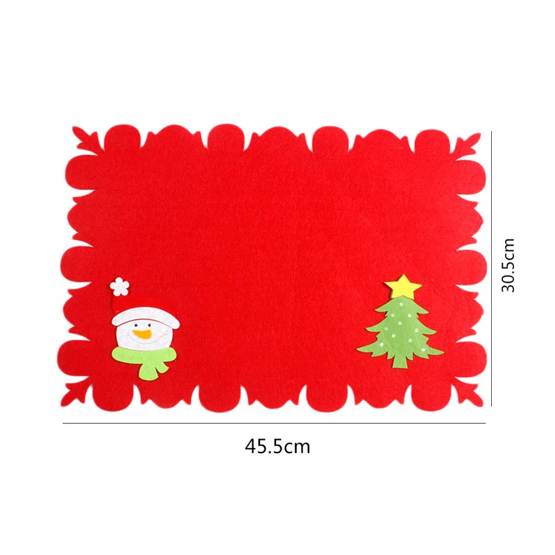 2018 New Christmas New Year Exquisite Table Placemat Pad Non-woven Fabric Table Mat 3 Styles