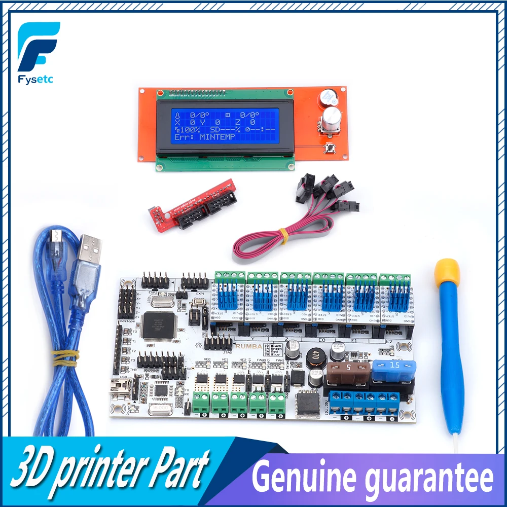 Rumba+ Board Support 3pcs Extruder Rumba Plus Motherboard + 6pcs TMC2130 V1.0 Stepper Motor Driver + 2004 LCD Control Display
Rumba+ Board Support 3pcs Extruder Rumba Plus Motherboard + 6pcs TMC2130 V1.0 Stepper Motor Driver + 2004 LCD Control Display