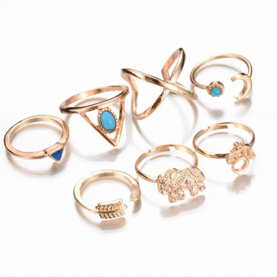 7Pcs/set Bohemia Vintage Elephant Flower Rose Heart Crown Rings Set Carved Gold Silver Knuckle Finger Ring for Women Jewelry
7Pcs/set Bohemia Vintage Elephant Flower Rose Heart Crown Rings Set Carved Gold Silver Knuckle Finger Ring for Women Jewelry