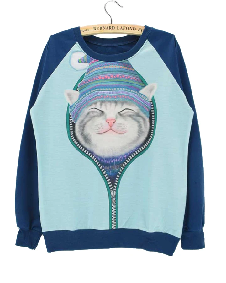 Nolvety 3D zipper cat print sweatshirt women Autumn long sleeve pullover American fashion design top tracksuit free shipping
Nolvety 3D zipper cat print sweatshirt women Autumn long sleeve pullover American fashion design top tracksuit free shipping