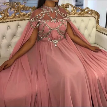 Pink Muslim Evening Dresses Grace A-line Illusion High Neck Crystal Chiffon Islamic Dubai Kaftan Saudi Arabic Long Evening Gown
Pink Muslim Evening Dresses Grace A-line Illusion High Neck Crystal Chiffon Islamic Dubai Kaftan Saudi Arabic Long Evening Gown