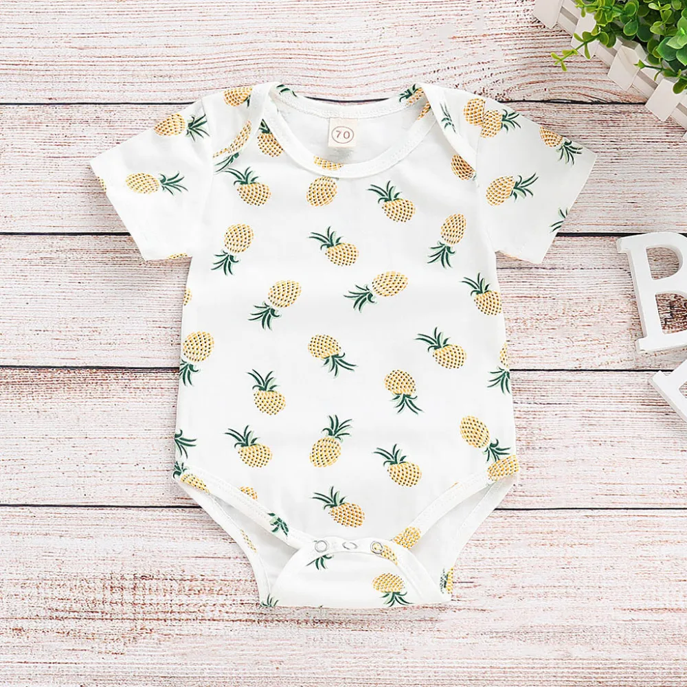 O-neck Short Sleeve Toddler Summer Infant Baby Boys&Girls Pineapple Cartoon Print Bodysuit Modis For Baby Body Clothes 3-24M
O-neck Short Sleeve Toddler Summer Infant Baby Boys&Girls Pineapple Cartoon Print Bodysuit Modis For Baby Body Clothes 3-24M