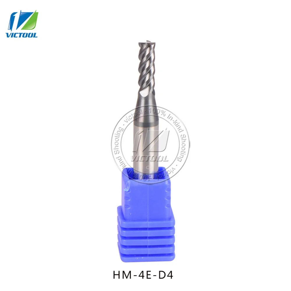 3pcs/lot HM-4E-D4.0 Solid Carbide 4 flute flattened Long cutting edge end mills tungsten carbide milling cutter