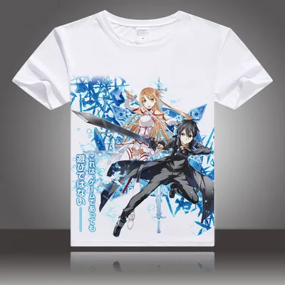 Anime Sword Art Online T-Shirt Kirigaya Kazuto & Yuki Asuna Printed Short Sleeve Tee Shirt SAO Tshirts Free Shipping TX023 
Anime Sword Art Online T-Shirt Kirigaya Kazuto & Yuki Asuna Printed Short Sleeve Tee Shirt SAO Tshirts Free Shipping TX023