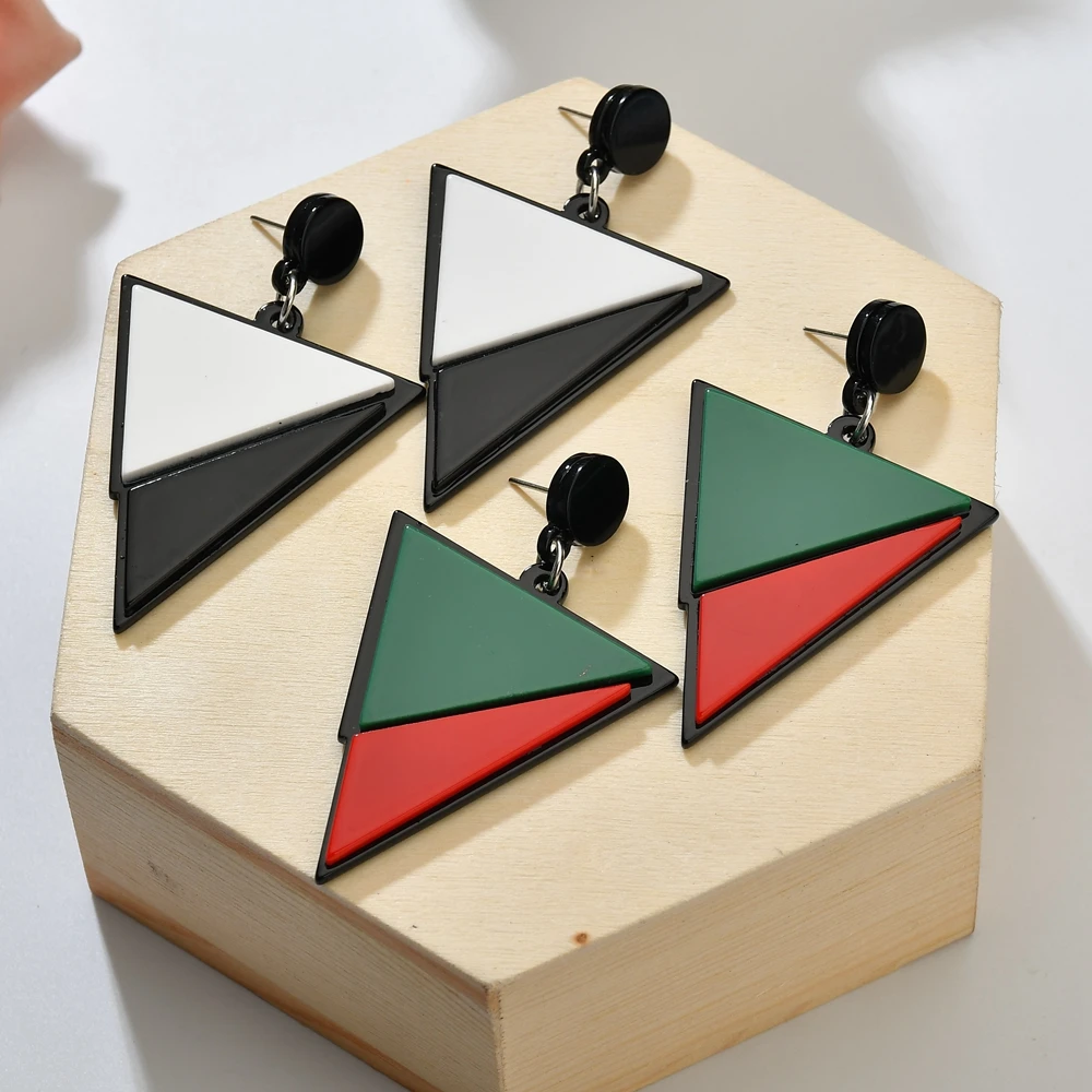 Fashion Geometric Triangle Earrings Black White Red Green Big Acrylic Earrings For Women Statement Long Resin Dangle Earrings
Fashion Geometric Triangle Earrings Black White Red Green Big Acrylic Earrings For Women Statement Long Resin Dangle Earrings