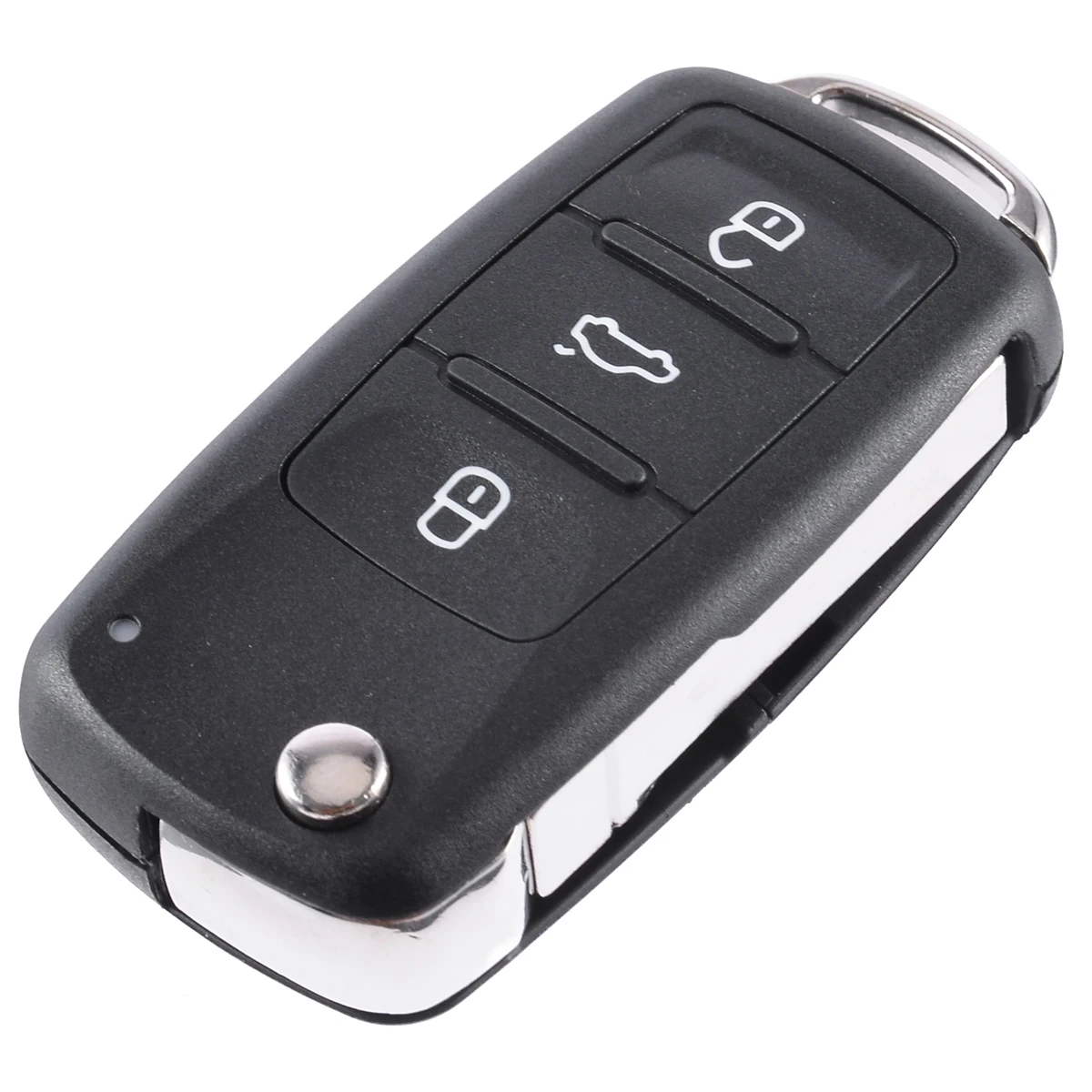 3 Buttons Flip Folding Remote Key Fob Case No Logo Car Key Shell Protector With Key Blade for V-W T-ouareg 04-11