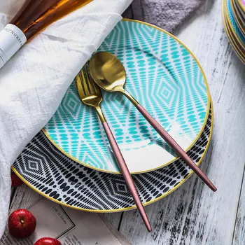 4PCS Tableware Phnom Penh Colorful Geometry Tableware 8/10Inch Ceramic Dinner Plate Dish Porcelain Dessert Plate Dinnerware Cake
4PCS Tableware Phnom Penh Colorful Geometry Tableware 8/10Inch Ceramic Dinner Plate Dish Porcelain Dessert Plate Dinnerware Cake