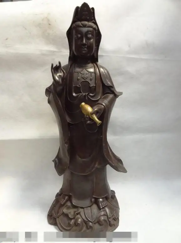 song voge gem S7311 32" Chinese Bronze Buddhist Lotus Guan Yin Goddess Standing Kwan-Yin Pot Statue
song voge gem S7311 32" Chinese Bronze Buddhist Lotus Guan Yin Goddess Standing Kwan-Yin Pot Statue