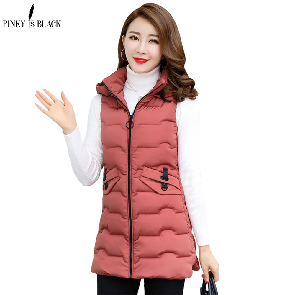 PinkyIsBlack 2018 Women Winter Vest Waistcoat New Women Long Vest Sleeveless Jacket Hooded Collar Down Cotton Warm Vest Female 
PinkyIsBlack 2018 Women Winter Vest Waistcoat New Women Long Vest Sleeveless Jacket Hooded Collar Down Cotton Warm Vest Female