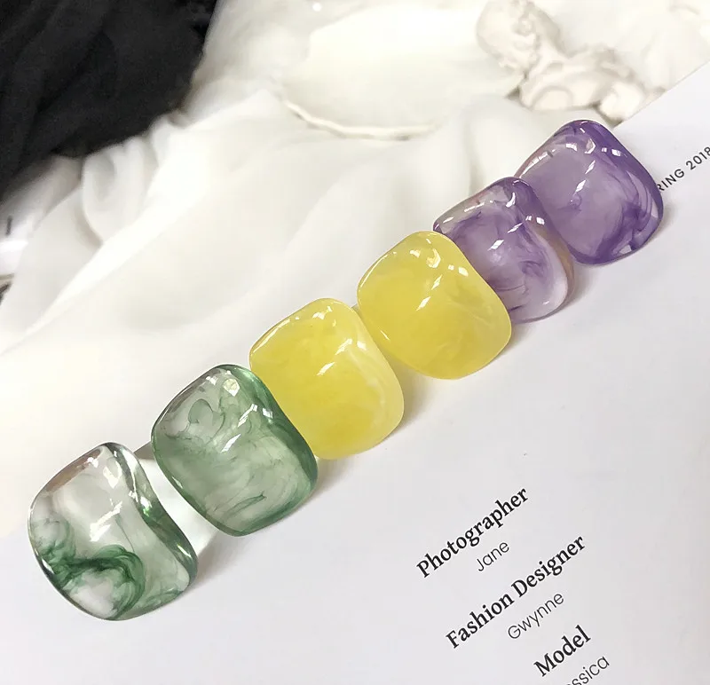 UJBOX Resin Irregular Concave Convex Qualitative Earrings Curved Pattern Multicolor Green Yellow Purple Stud Earrings Gift
UJBOX Resin Irregular Concave Convex Qualitative Earrings Curved Pattern Multicolor Green Yellow Purple Stud Earrings Gift