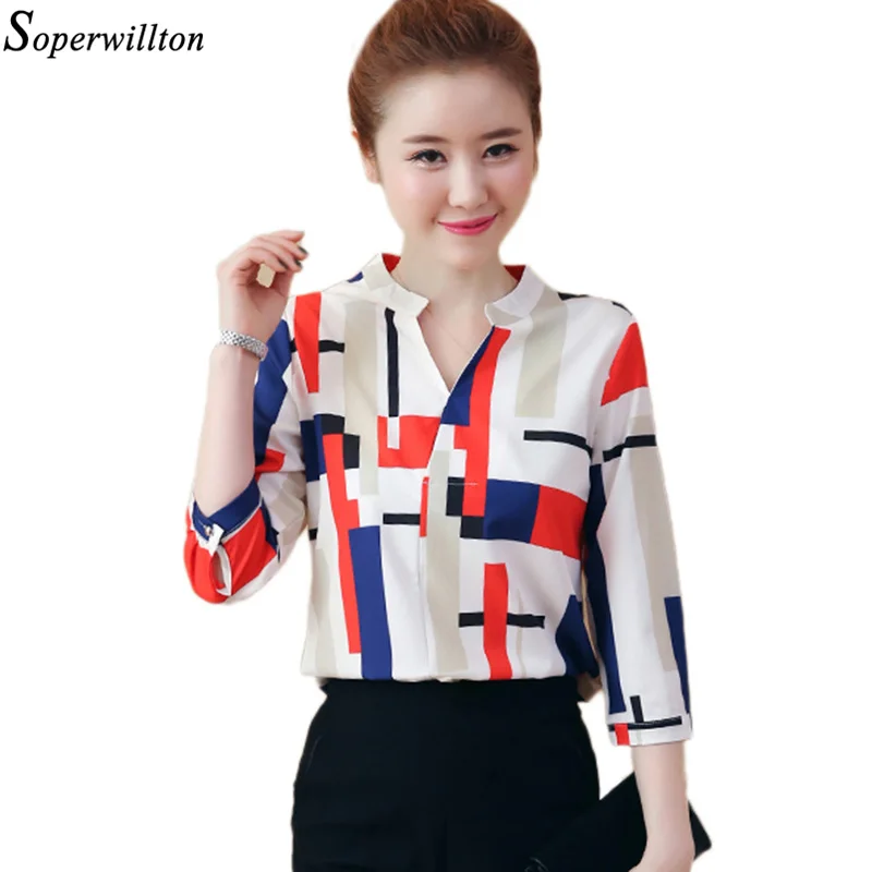 Women Blouse Shirt Long 3/4 Sleeve Blouse Top Female Print 2019 Spring Autumn Office Shirt Ladies Fashion Camisas Femininas #701
Women Blouse Shirt Long 3/4 Sleeve Blouse Top Female Print 2019 Spring Autumn Office Shirt Ladies Fashion Camisas Femininas #701