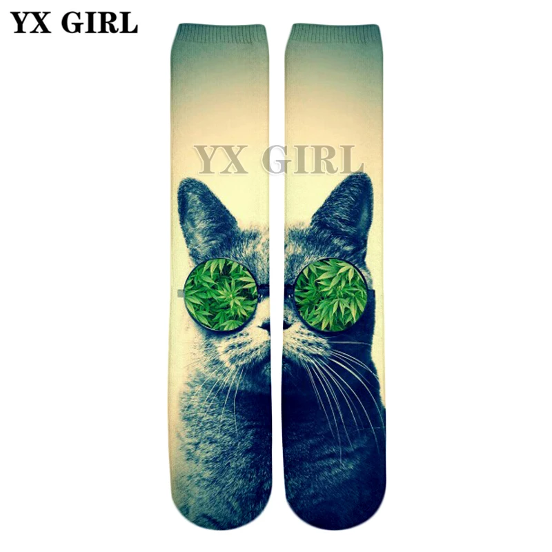 Носки YX для девочек Летний Новый Стиль 2018 Повседневные носки мужчин и женщин с 3d