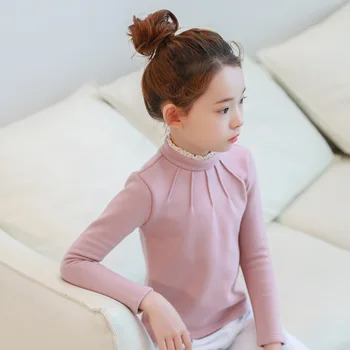 New arrival Cotton T shirts for girls Long sleeve Pure color tops Autumn Winter Children Turtleneck Thicken warm tees Kids shirt
New arrival Cotton T shirts for girls Long sleeve Pure color tops Autumn Winter Children Turtleneck Thicken warm tees Kids shirt