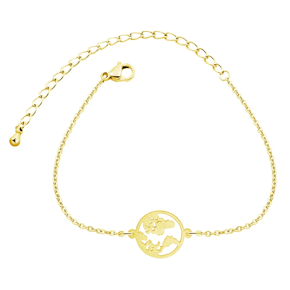 Gold Globe World Map Bracelet Rose Gold Color Chain Link Bracelets & Bangles Earth Day Gift Wanderlust Travel Outdoor Jewelry
Gold Globe World Map Bracelet Rose Gold Color Chain Link Bracelets & Bangles Earth Day Gift Wanderlust Travel Outdoor Jewelry