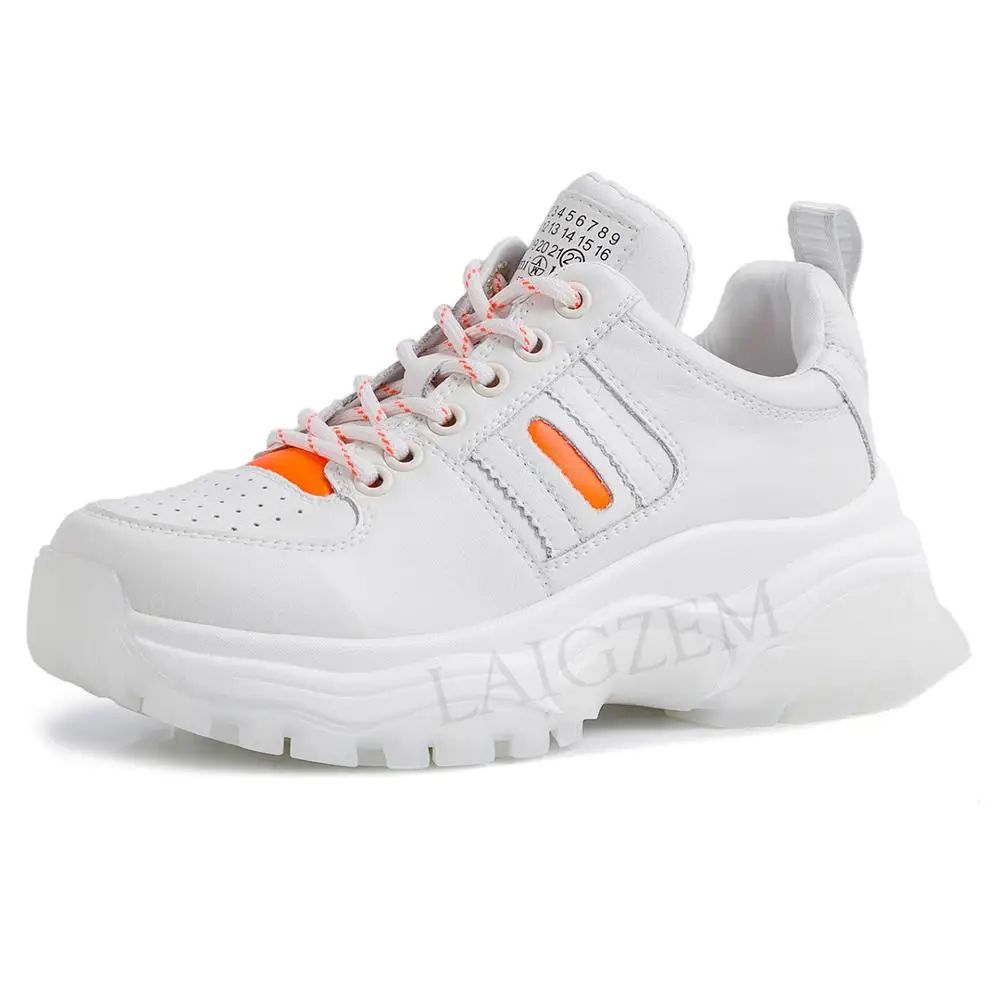 LAIGZEM Breathable Women Sneakers Genuine LEATHER Platform Clear Thick Bottom Casual Shoes Chaussure Sapato Feminino Size 35-39
LAIGZEM Breathable Women Sneakers Genuine LEATHER Platform Clear Thick Bottom Casual Shoes Chaussure Sapato Feminino Size 35-39