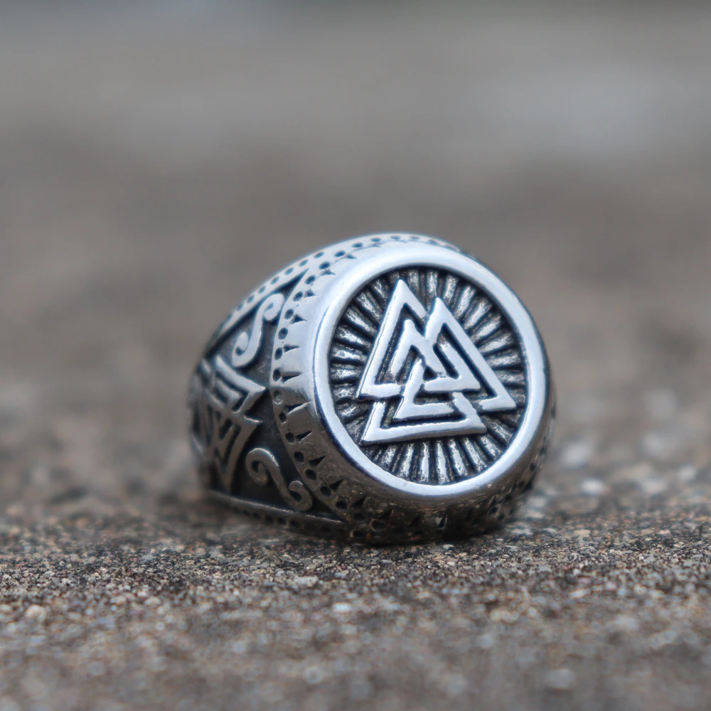 Odin Valknut Symbol Stainless Steel Ring Men Viking Runes Warrior Rings Norse Amulet Jewelry
Odin Valknut Symbol Stainless Steel Ring Men Viking Runes Warrior Rings Norse Amulet Jewelry