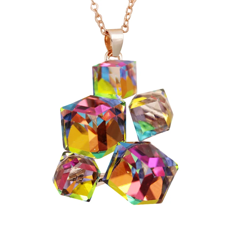 Geometric Crystal Jewelry Sets Necklaces & Pendants Stud Earrings*