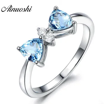 AINUOSHI Genuine 925 Sterling Silver Bow Ring 1ct Trillion Cut Sky Blue Topaz Bowknot Ring Fine Engagement Jewelry for Woman
AINUOSHI Genuine 925 Sterling Silver Bow Ring 1ct Trillion Cut Sky Blue Topaz Bowknot Ring Fine Engagement Jewelry for Woman