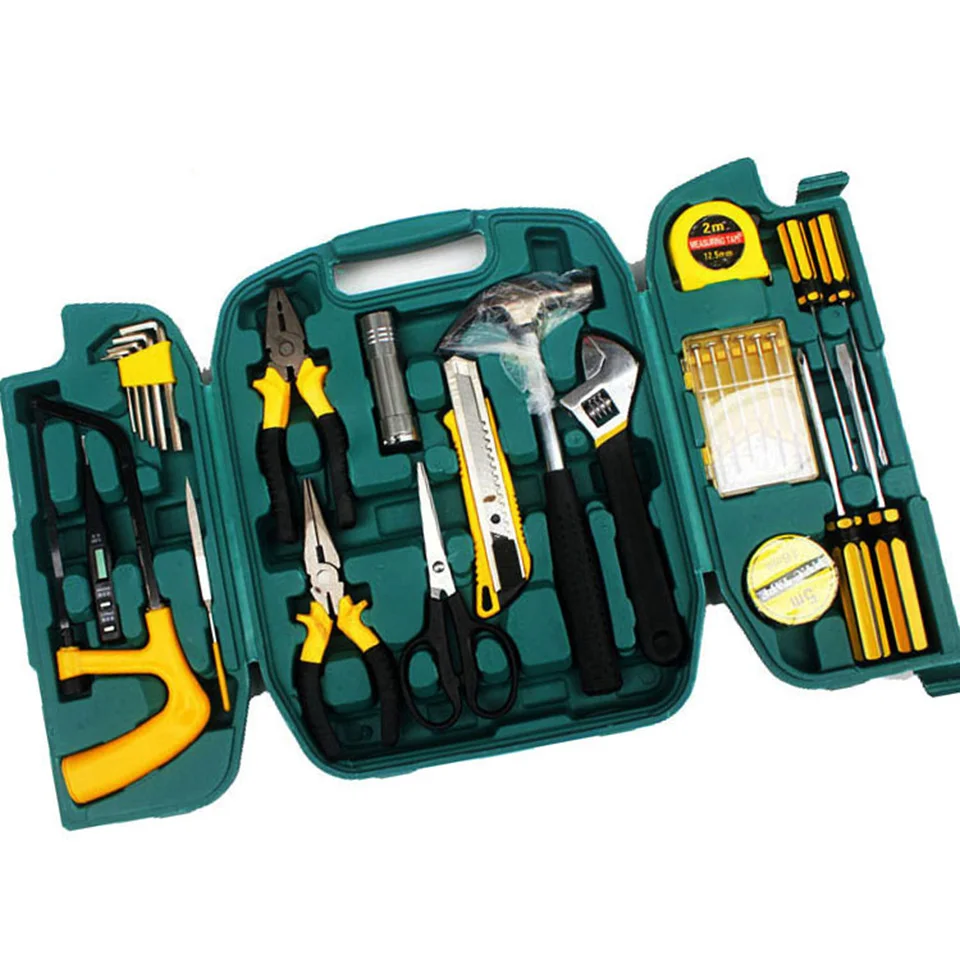 27PCS Three Folding Toolbox Hand Tool Set Repair Saw Wrench Screwdriver Knive Hammer Professional Household Combination Tool Kit
27PCS Three Folding Toolbox Hand Tool Set Repair Saw Wrench Screwdriver Knive Hammer Professional Household Combination Tool Kit