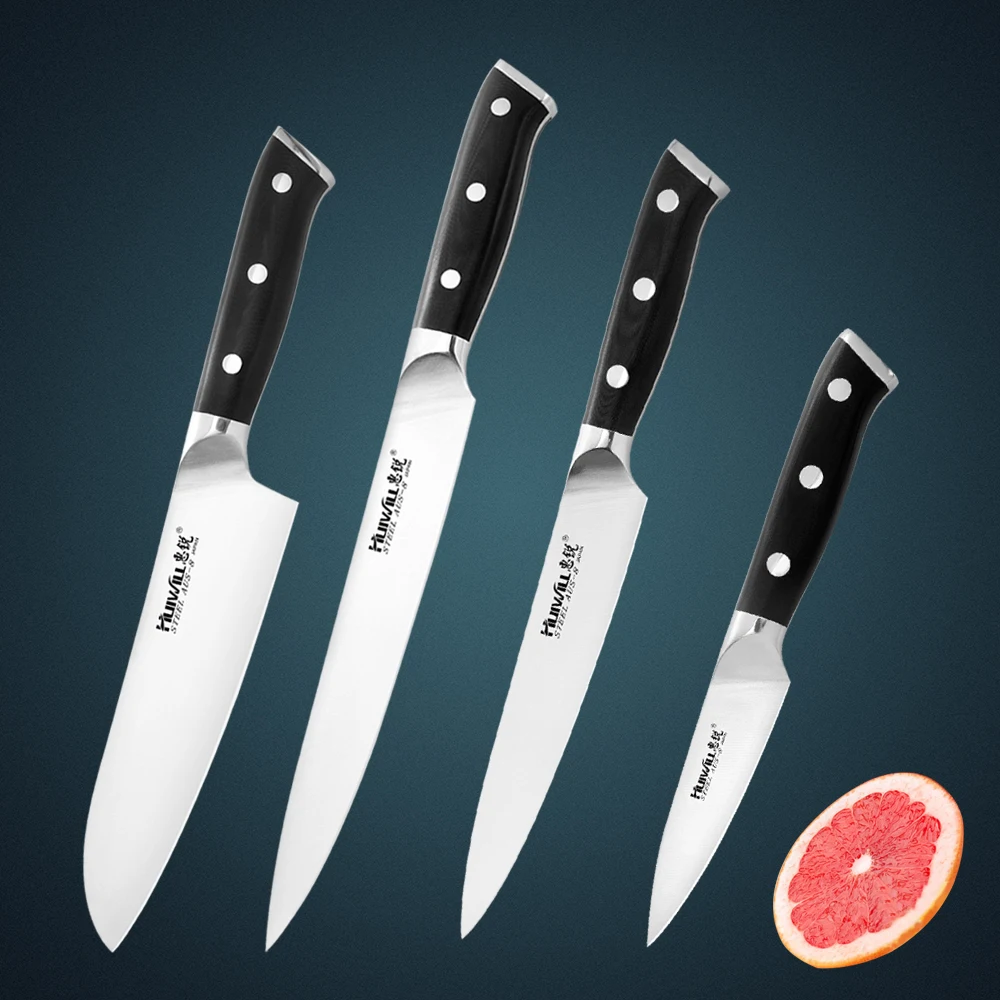 New Arrive! Huiwill 4pcs Japanese AUS-8 Stainless Steel Kitchen Santoku Slicing Utility Paring Knife Set
New Arrive! Huiwill 4pcs Japanese AUS-8 Stainless Steel Kitchen Santoku Slicing Utility Paring Knife Set