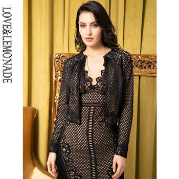 LOVE & LEMONADE Black Round Neck Lace And Tassel Stitching Cardigan Long Sleeve Jacket LM80518
LOVE & LEMONADE Black Round Neck Lace And Tassel Stitching Cardigan Long Sleeve Jacket LM80518