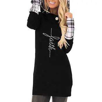 New Fashion Women Hoodies Casual Letter Print Plaid Long Sleeve Patchwork Sweatshirt One Button Hooded Pullover Shirts Dress
New Fashion Women Hoodies Casual Letter Print Plaid Long Sleeve Patchwork Sweatshirt One Button Hooded Pullover Shirts Dress